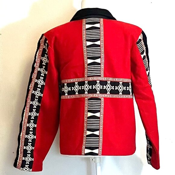 Coldwater Creek Cotton/Wool Jacket with Crochet and Embroidered Detail, Size L - Picture 2 of 3